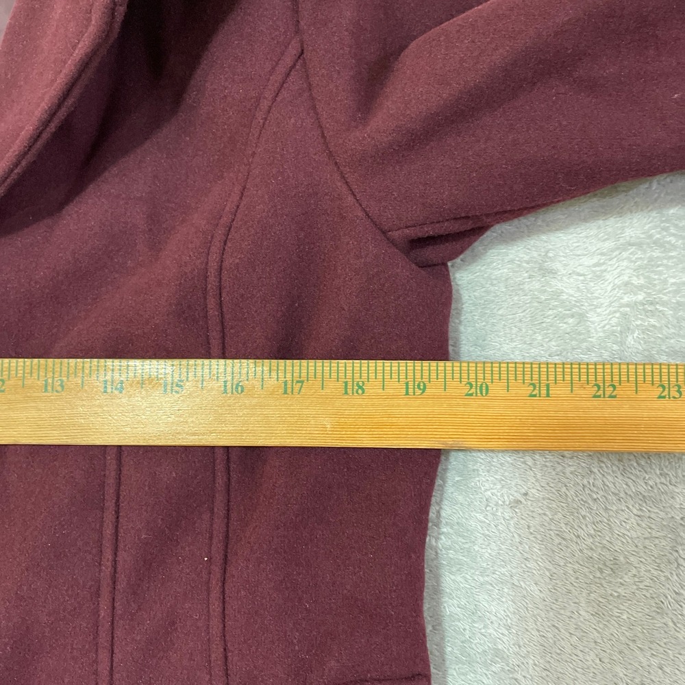 NWT Vince Camuto Women's M Funnel Neck Pea Coat Dark Red PolyesterBlend - Picture 7 of 11
